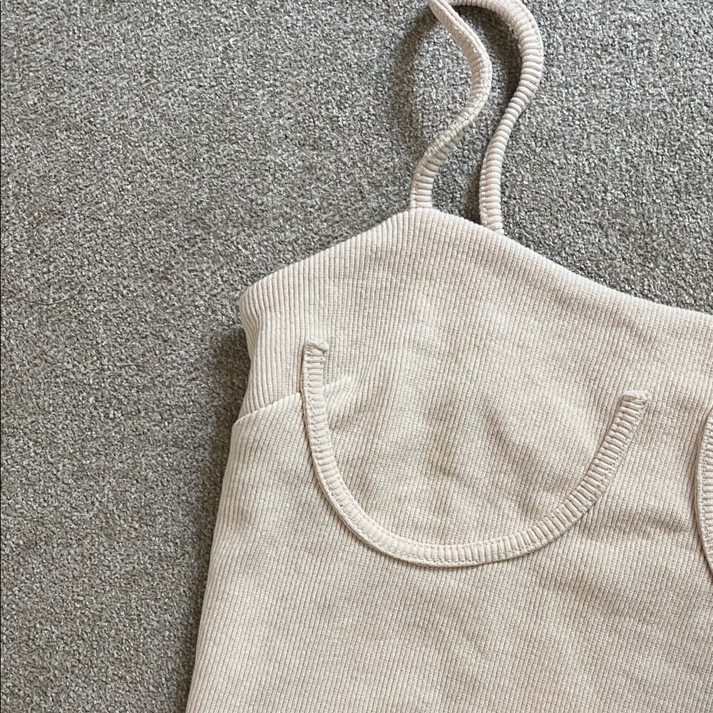 Lulu's Cream Ribbed Crop Top - Picture 7 of 10